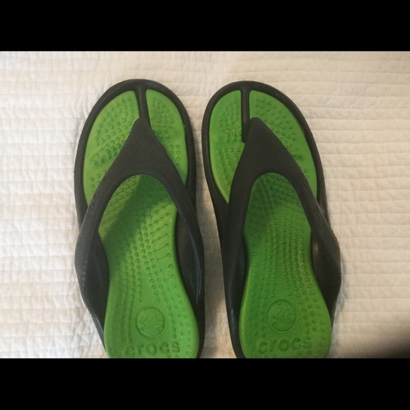 black and green crocs